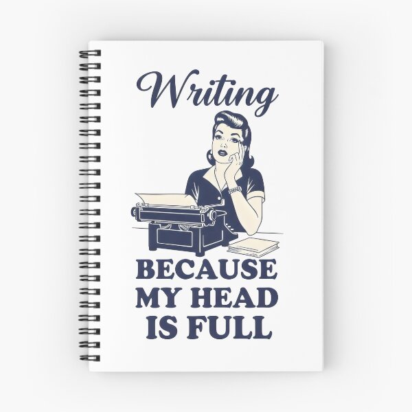 Item preview, "Writing Because My Head Is Full" Vintage Retro Typography Art – Writer Author Design designed and sold by Luminari Creations.