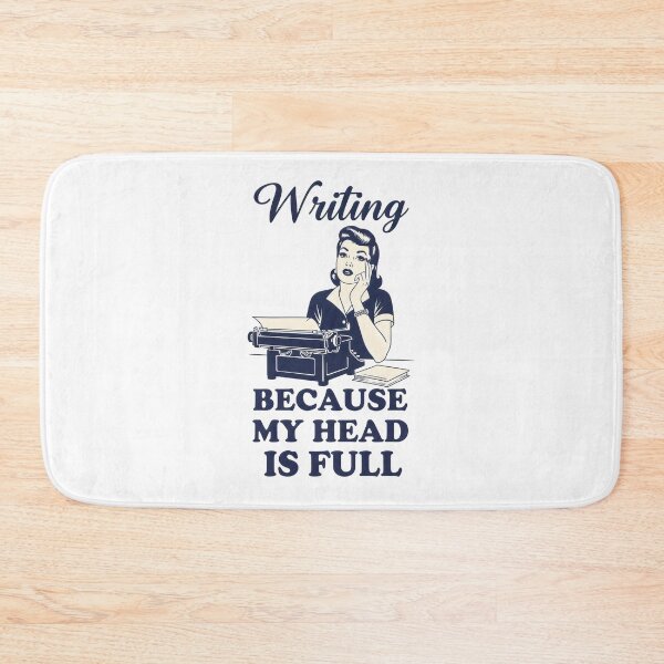 Item preview, "Writing Because My Head Is Full" Vintage Retro Typography Art – Writer Author Design designed and sold by Luminari Creations.