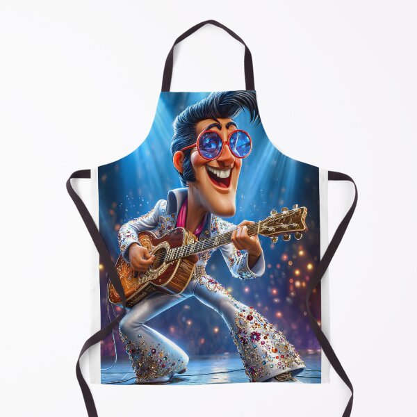 Item preview, Elvis-Inspired Cartoon Character Playing Guitar designed and sold by Artessie.