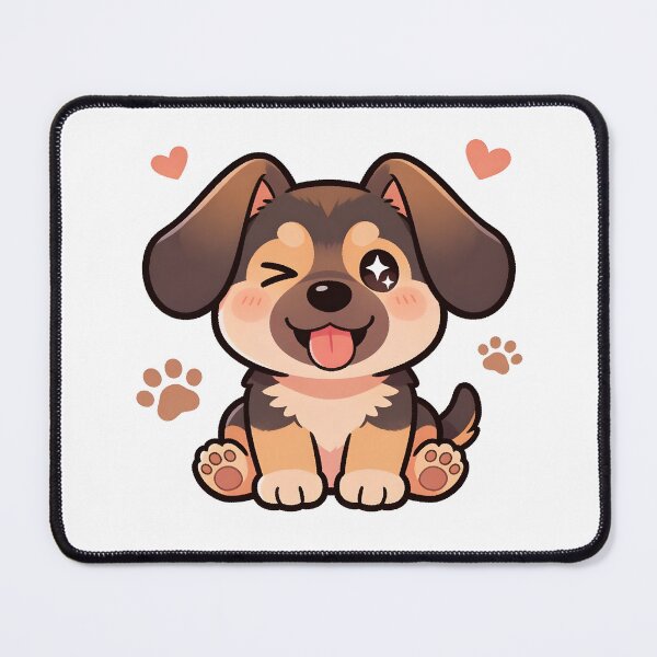 Item preview, Funny Kawaii German Shepherd Cartoon Dog Illustration designed and sold by Uglyandcute.
