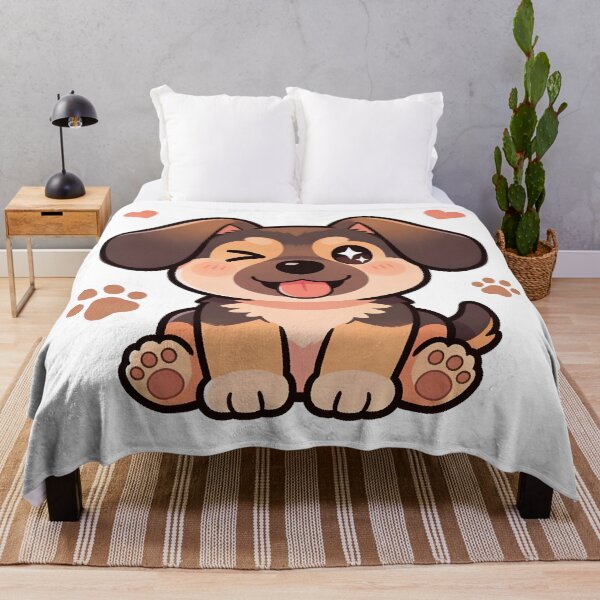 Item preview, Funny Kawaii German Shepherd Cartoon Dog Illustration designed and sold by Uglyandcute.