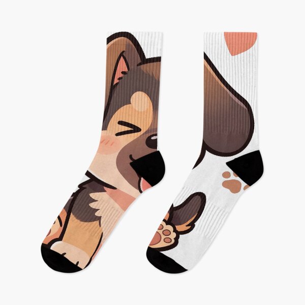Item preview, Funny Kawaii German Shepherd Cartoon Dog Illustration designed and sold by Uglyandcute.