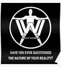 Westworld Host (White, Text 2) Poster