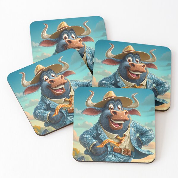 Item preview, Charming Cartoon Bull in Stylish Attire Outdoors designed and sold by Artessie.