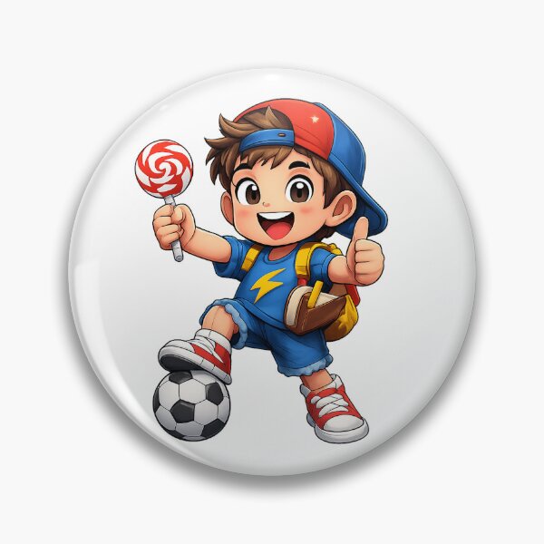 Item preview, Excited boy with soccer and lollipop designed and sold by JOSHUAWAYLAND.