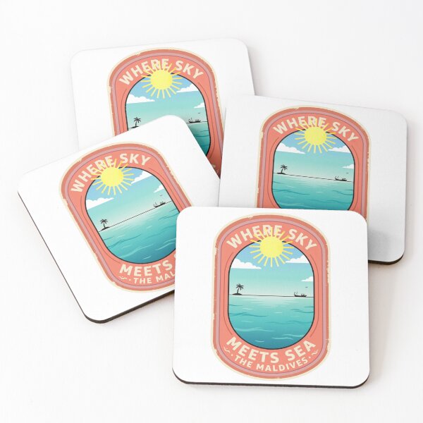 Item preview, WHERE SKY MEETS SEA, ONE OCEAN Maldives badge design - a beautiful yet thought-provoking design that celebrates the Maldives while raising environmental awareness! designed and sold by buycostarica.
