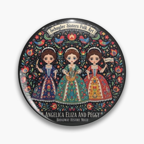 Item preview, Schuyler Sisters Folk Art  Angelica, Eliza & Peggy  Broadway History Motif designed and sold by Ditstyle.