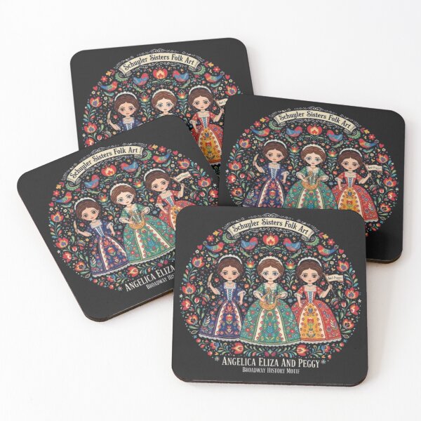 Item preview, Schuyler Sisters Folk Art  Angelica, Eliza & Peggy  Broadway History Motif designed and sold by Ditstyle.