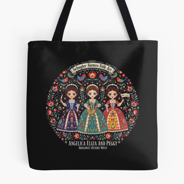 Item preview, Schuyler Sisters Folk Art  Angelica, Eliza & Peggy  Broadway History Motif designed and sold by Ditstyle.