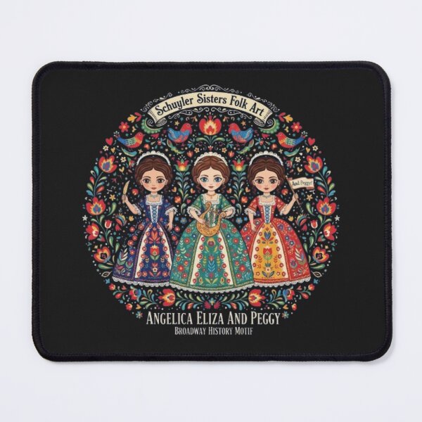 Item preview, Schuyler Sisters Folk Art  Angelica, Eliza & Peggy  Broadway History Motif designed and sold by Ditstyle.