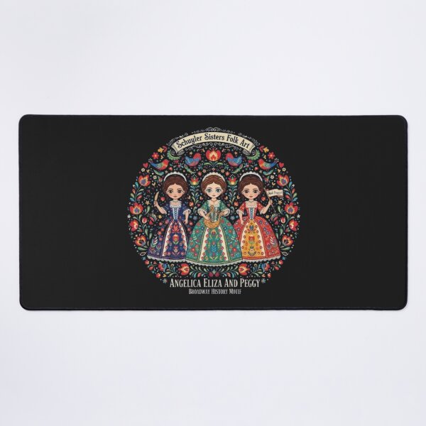 Item preview, Schuyler Sisters Folk Art Angelica, Eliza & Peggy Broadway History Motif designed and sold by Ditstyle.