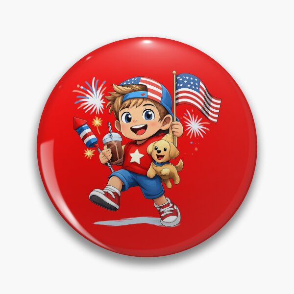 Item preview, Patriotic joy with puppy and fireworks designed and sold by JOSHUAWAYLAND.
