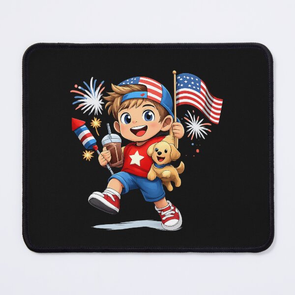 Item preview, Patriotic joy with puppy and fireworks designed and sold by JOSHUAWAYLAND.