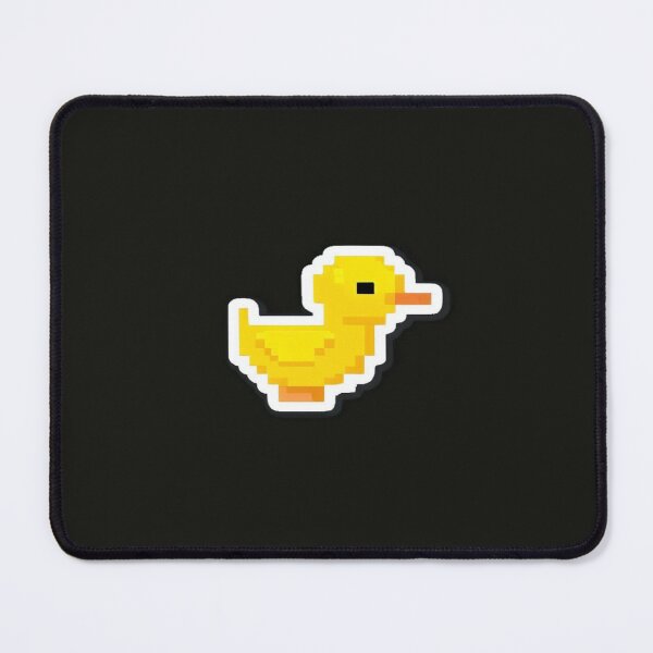 Item preview, Retro Pixel Duck Art – Cute Yellow Duck with White Outline on Black Background, Gamer & 8-Bit Style designed and sold by Bright Nest Studio.