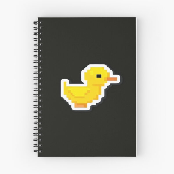 Item preview, Retro Pixel Duck Art – Cute Yellow Duck with White Outline on Black Background, Gamer & 8-Bit Style designed and sold by Bright Nest Studio.