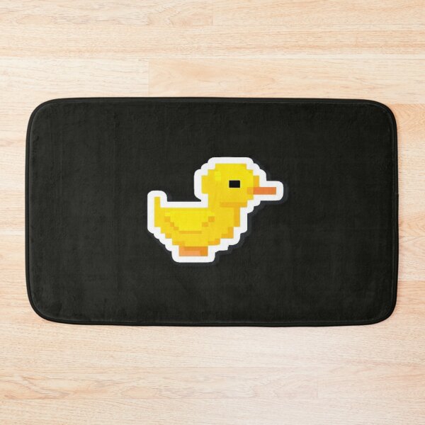 Item preview, Retro Pixel Duck Art – Cute Yellow Duck with White Outline on Black Background, Gamer & 8-Bit Style designed and sold by Bright Nest Studio.