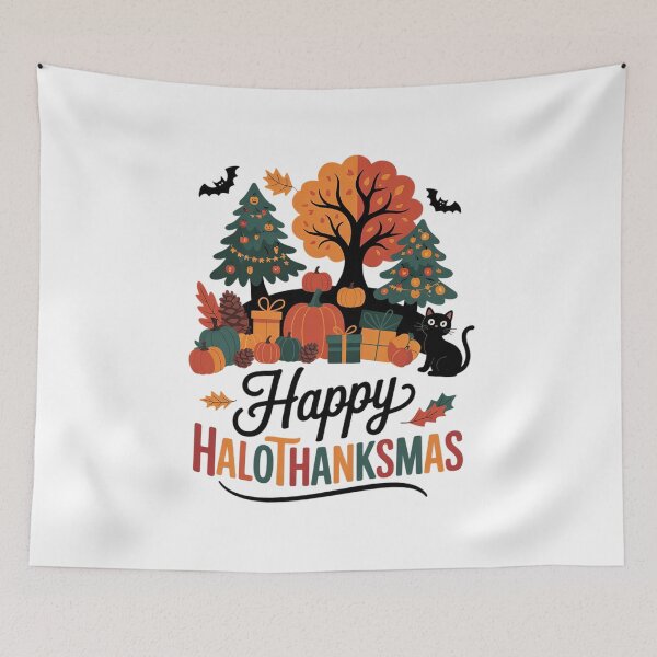 Item preview, Funny Halloween Thanksgiving Christmas Happy Hallothanksmas  designed and sold by NailMolisa.