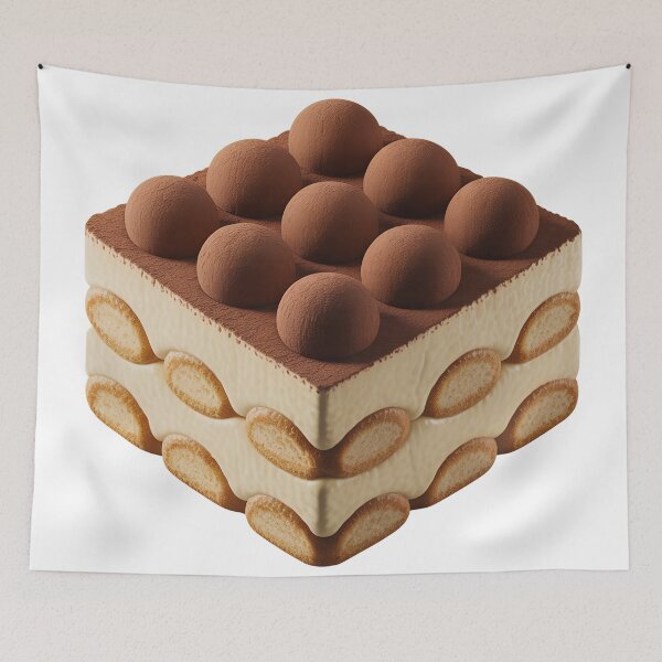 Item preview, Classic Tiramisu Dessert Illustration – Italian Coffee Cake Art designed and sold by VividOrganica.