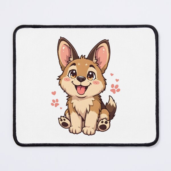 Item preview, Funny Kawaii German Shepherd Cartoon Dog Illustration designed and sold by Uglyandcute.