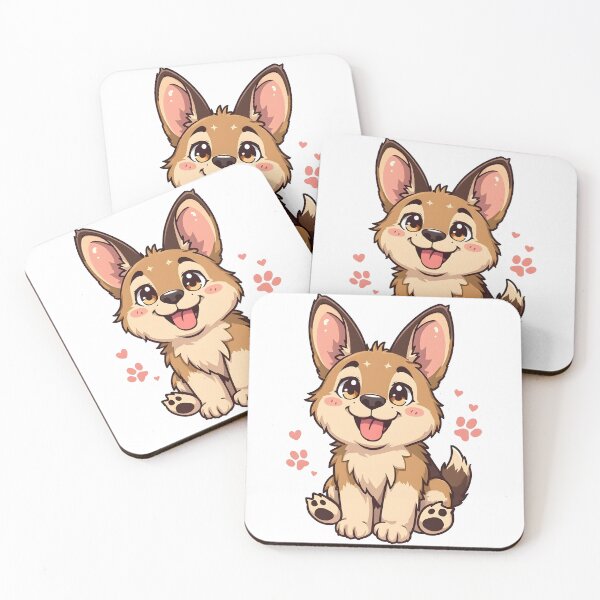 Item preview, Funny Kawaii German Shepherd Cartoon Dog Illustration designed and sold by Uglyandcute.
