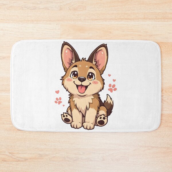 Item preview, Funny Kawaii German Shepherd Cartoon Dog Illustration designed and sold by Uglyandcute.