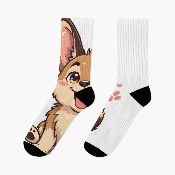 Item preview, Funny Kawaii German Shepherd Cartoon Dog Illustration designed and sold by Uglyandcute.