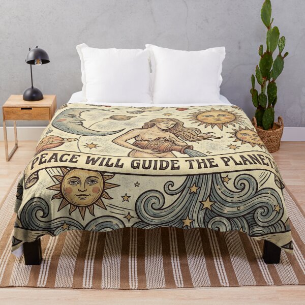 Item preview, Age of Aquarius Vintage Astrology - Peace and Love Zodiac Art designed and sold by Hen-C-Art.