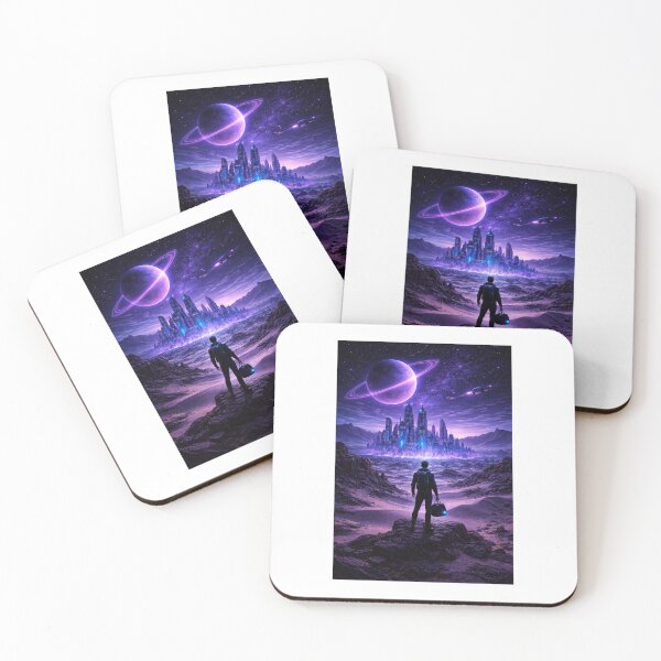 Item preview, Starlane Nocturne – Neon Desert City Under the Stars designed and sold by ZoviraDesigns.