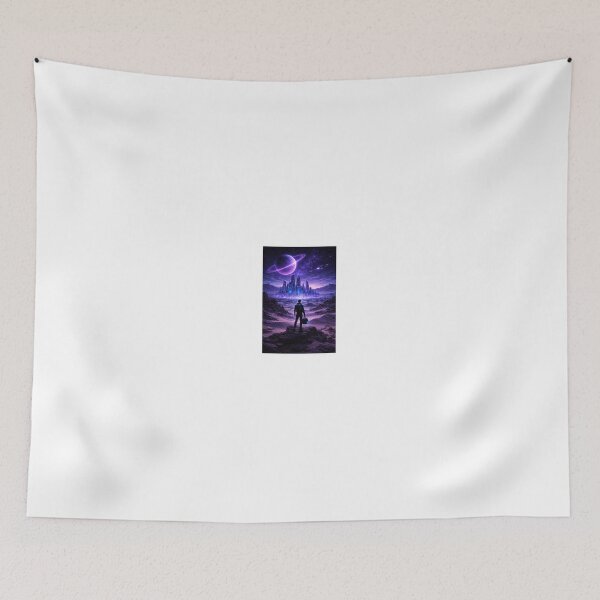 Item preview, Starlane Nocturne – Neon Desert City Under the Stars designed and sold by ZoviraDesigns.