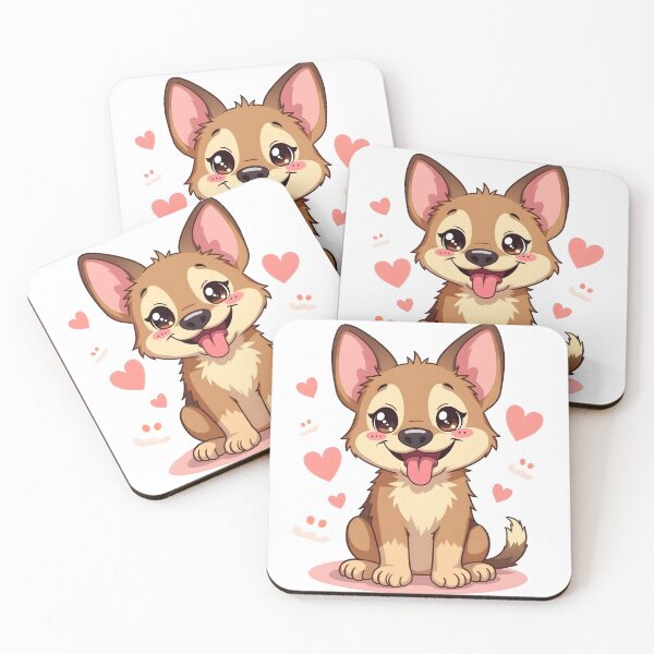Item preview, Funny Kawaii German Shepherd Cartoon Dog Illustration designed and sold by Uglyandcute.