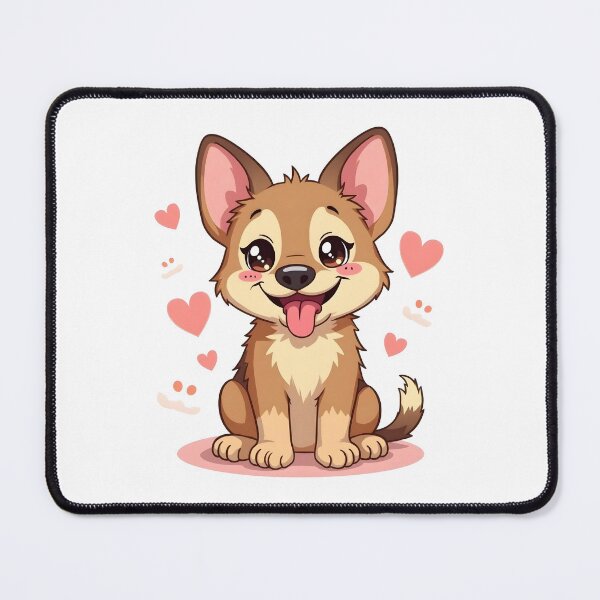 Item preview, Funny Kawaii German Shepherd Cartoon Dog Illustration designed and sold by Uglyandcute.