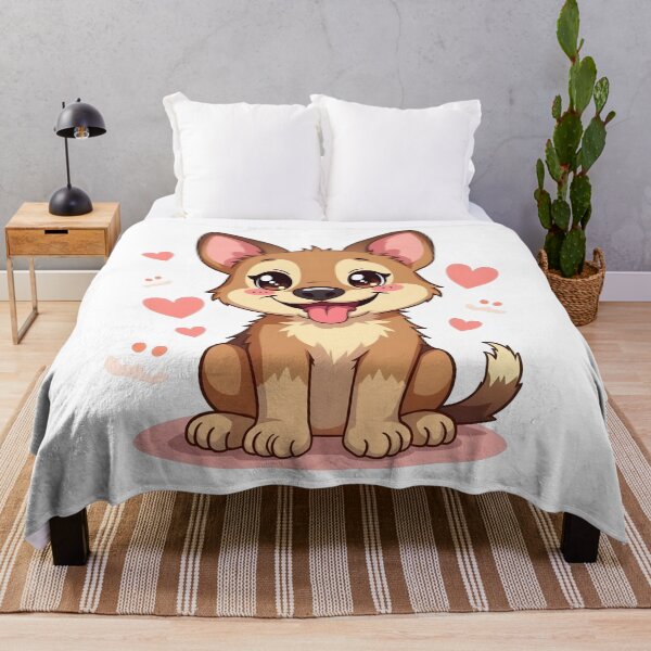 Item preview, Funny Kawaii German Shepherd Cartoon Dog Illustration designed and sold by Uglyandcute.
