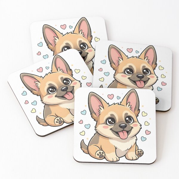 Item preview, Funny Kawaii German Shepherd Cartoon Dog Illustration designed and sold by Uglyandcute.