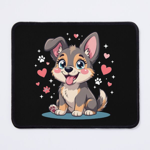 Item preview, Funny Kawaii German Shepherd Cartoon Dog Illustration designed and sold by Uglyandcute.