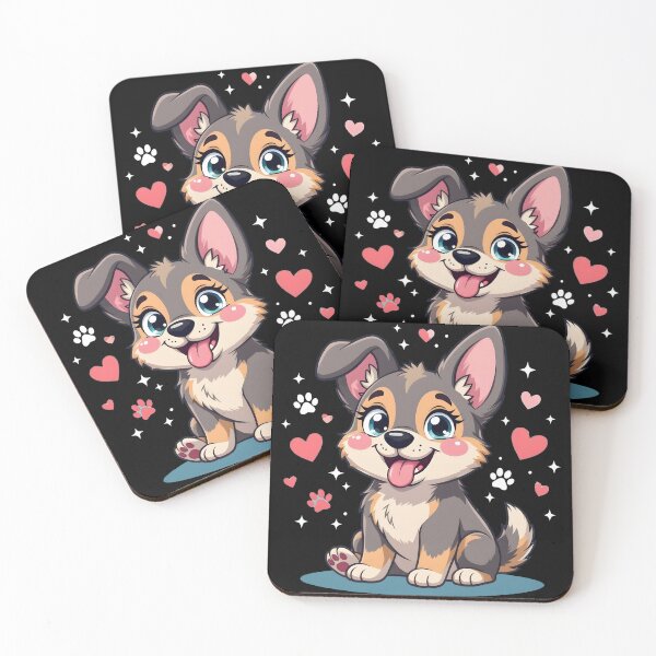 Item preview, Funny Kawaii German Shepherd Cartoon Dog Illustration designed and sold by Uglyandcute.