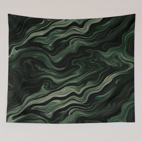 Item preview, Emerald Fluid Pattern designed and sold by LuxeFusionArt.