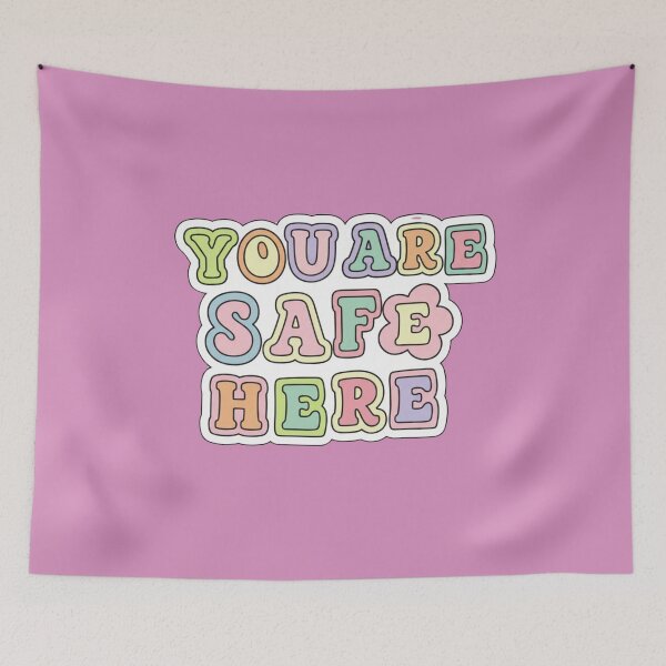 Item preview, YOU ARE SAFE HERE Scrapbook Ransom Letters Smiley Mental Health designed and sold by heypattistudio.