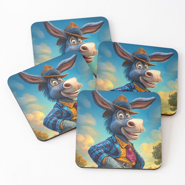 Item preview, Charming Donkey in Colorful Attire Walking Happily designed and sold by Artessie.