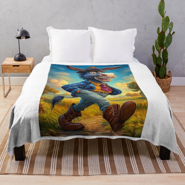 Item preview, Charming Donkey in Colorful Attire Walking Happily designed and sold by Artessie.