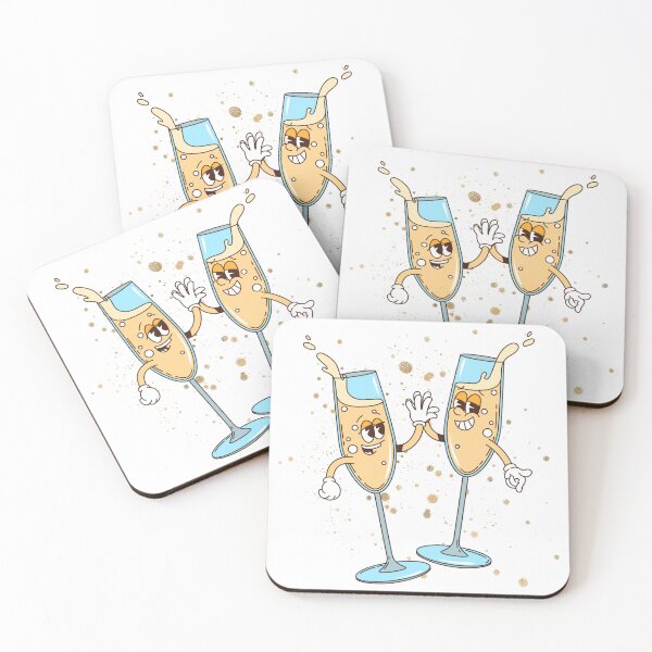 Item preview, Smiling Champagne Glasses – Celebration Illustration designed and sold by iamKRUK.