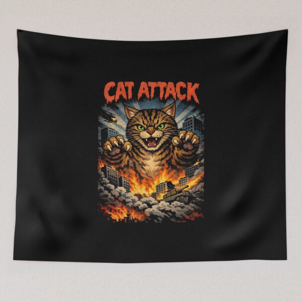 Item preview, Funny Vintage Cat Attack Retro Destroys the City designed and sold by gear-posters.