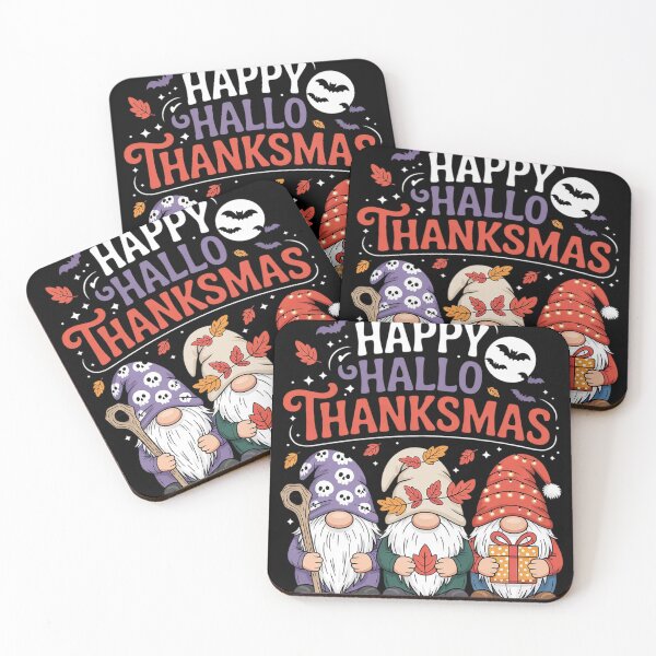 Item preview, HalloThanksMas Gnomes Halloween Thanksgiving Christmas Happy  designed and sold by InspiredFoul.
