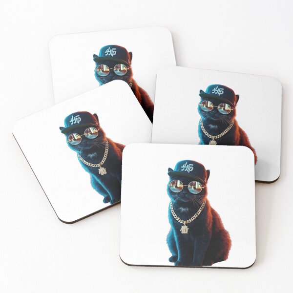 Item preview, Cool Black Cat with Sunglasses – Urban Night Vibes designed and sold by Articooler.