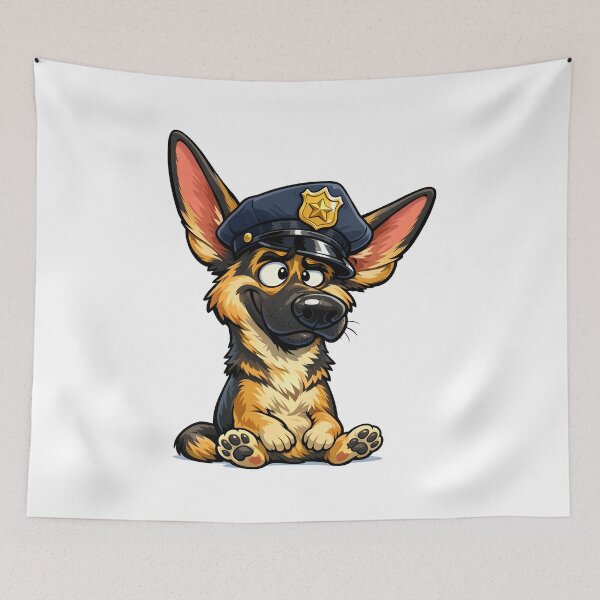 Item preview, Funny Kawaii German Shepherd Cartoon Dog Illustration designed and sold by Uglyandcute.