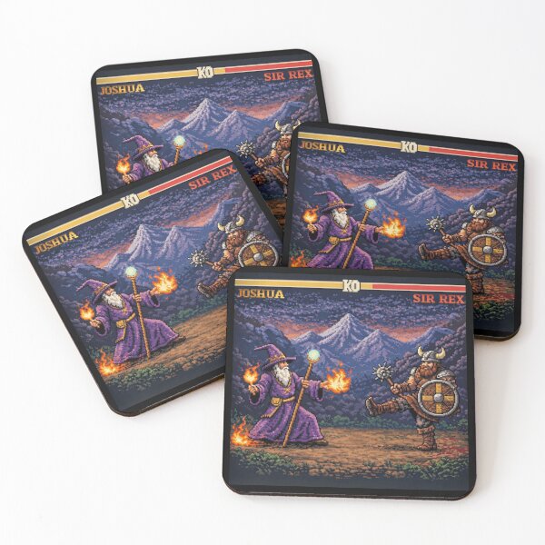 Item preview, Wizard vs Viking Pixel Fighting Game Art designed and sold by Maverickystore.