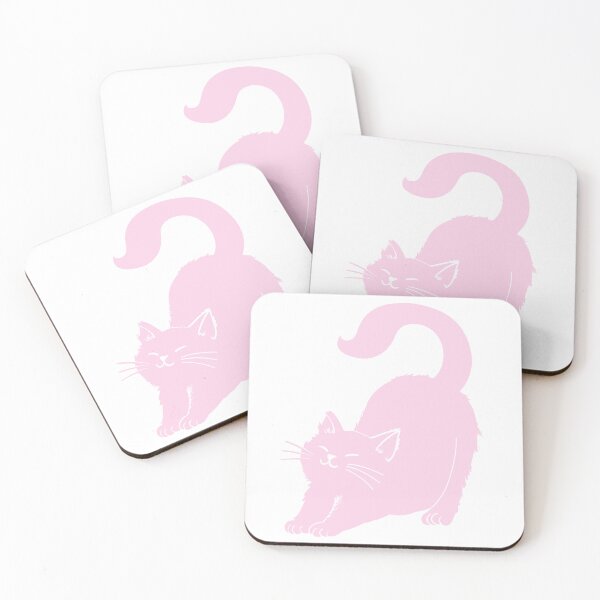Item preview, Pink Fluffy Cat Stretching designed and sold by salinsiree.