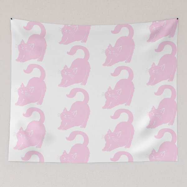 Item preview, Pink Fluffy Cat Stretching designed and sold by salinsiree.