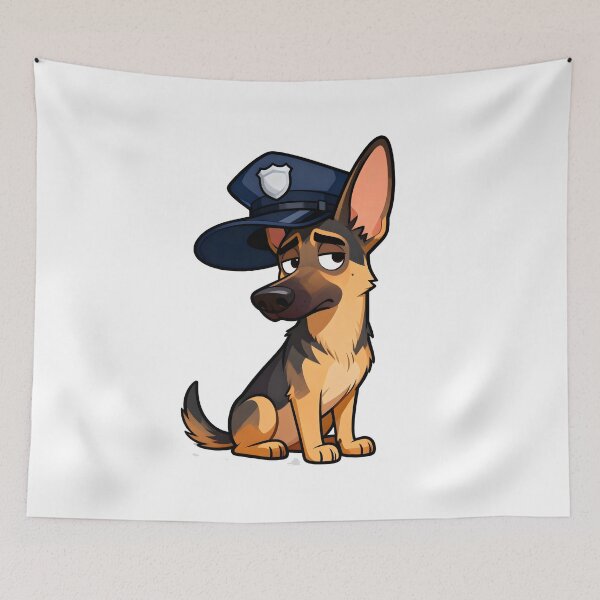 Item preview, Funny Kawaii German Shepherd Cartoon Dog Illustration designed and sold by Uglyandcute.