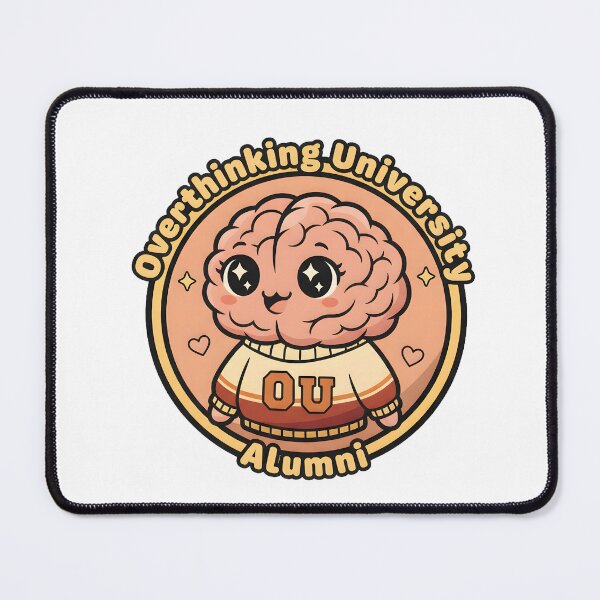 Item preview, Overthinking University Alumni – Kawaii Brain Student Design for Overthinker & Anxiety Humor designed and sold by Minted..