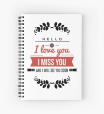 I love you lettering design Spiral Notebook